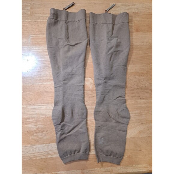 Lemon Hero Health Open Toe Zippered Compression Socks 20-30 mmHg Nude Beige 5XL - Picture 8 of 9